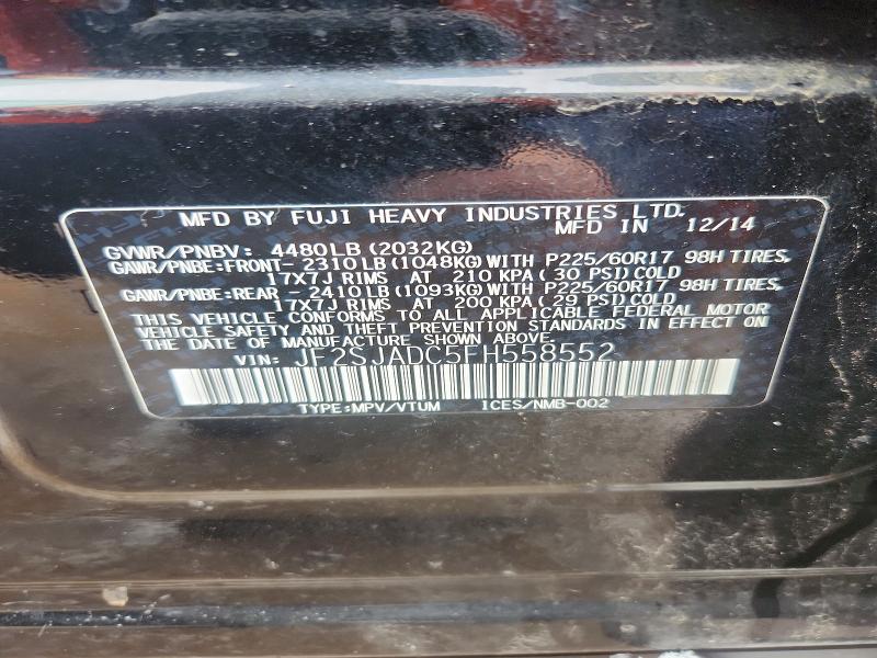 Продажа на аукционе авто 2015 Subaru Forester, vin: JF2SJADC5FH558552, номер лота: 46698956