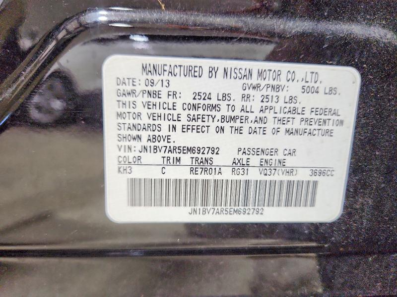 Aukcja sprzedaży 2014 Infiniti Q50, vin: JN1BV7AR5EM692792, numer aukcji: 45616306