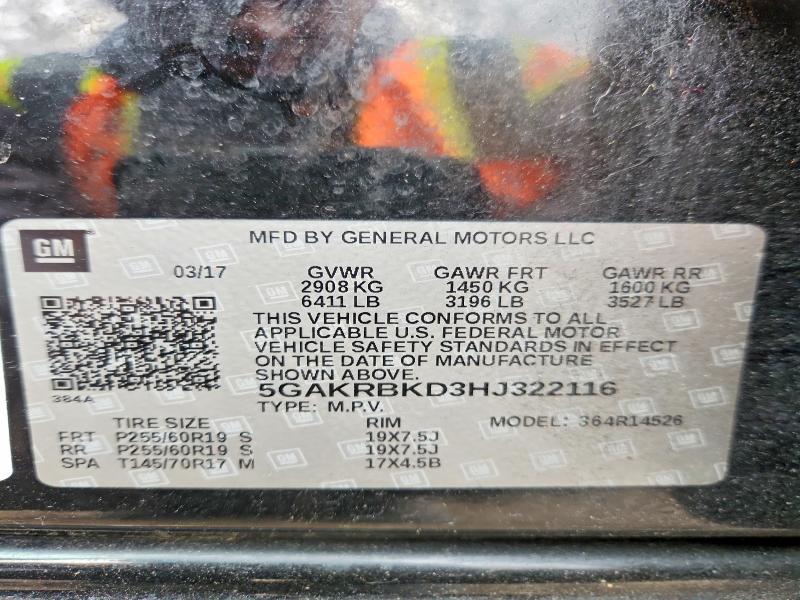 Продаж на аукціоні авто 2017 Buick Enclave, vin: 5GAKRBKD3HJ322116, номер лоту: 46563846