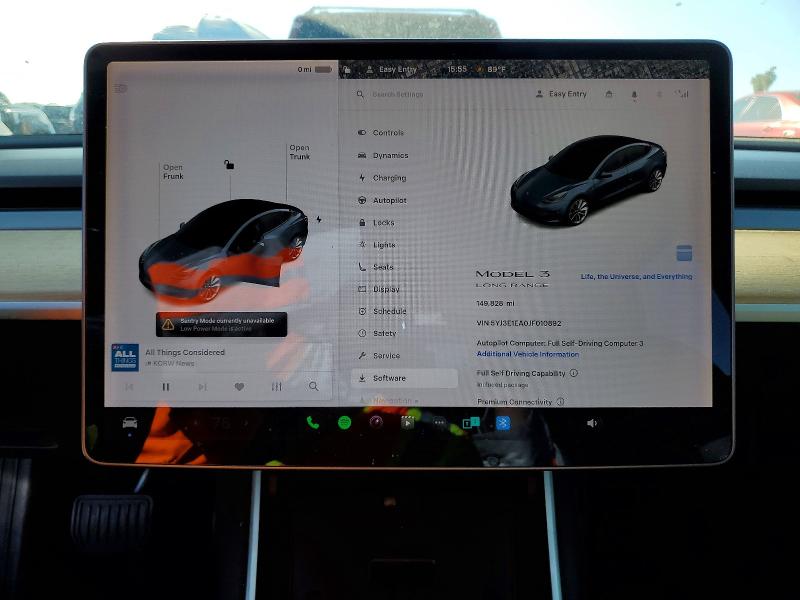 78447325 :رقم المزاد ، 5YJ3E1EA0JF010892 vin ، 2018 Tesla Model 3 مزاد بيع