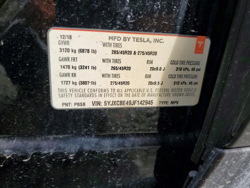 Продажа на аукционе авто 2018 Tesla Model X, vin: 5YJXCBE49JF142945, номер лота: 46189786