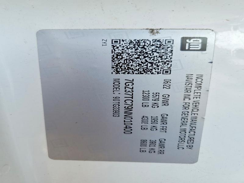 49585136 :رقم المزاد ، 7GZ37TC79NN010400 vin ، 2022 Gmc Savana مزاد بيع