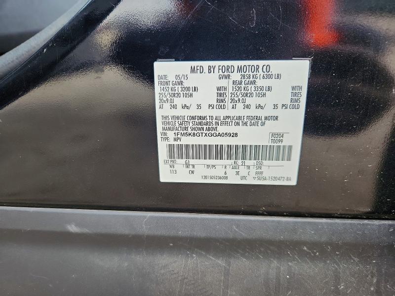 Продажа на аукционе авто 2016 Ford Explorer, vin: 1FM5K8GTXGGA05928, номер лота: 47455306