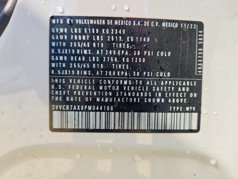46656206 :رقم المزاد ، 3VVCB7AX8PM044168 vin ، 2023 Volkswagen Tiguan مزاد بيع