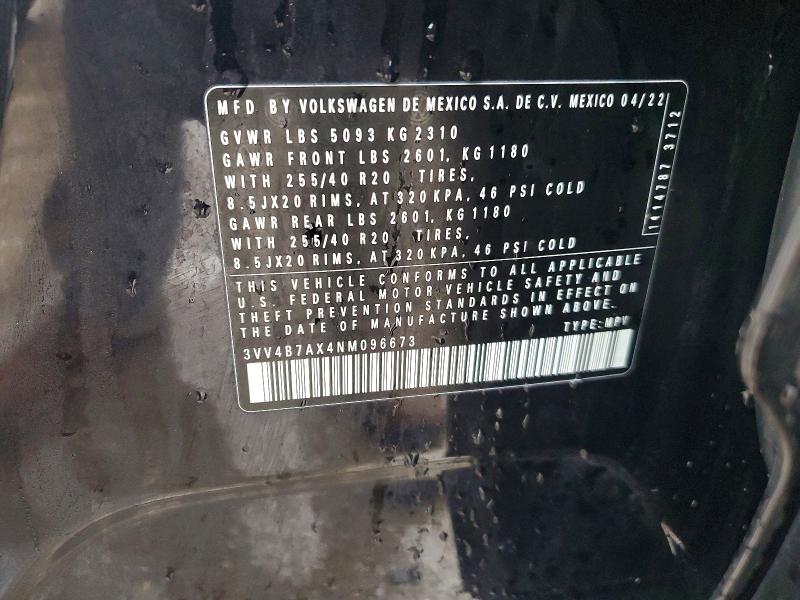 Продажа на аукционе авто 2022 Volkswagen Tiguan, vin: 3VV4B7AX4NM096673, номер лота: 79663235