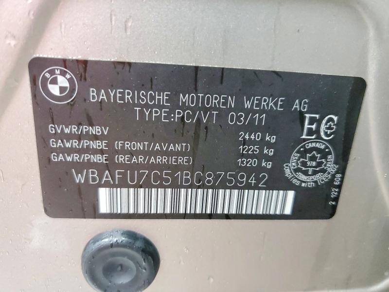 Продажа на аукционе авто 2011 Bmw 535, vin: WBAFU7C51BC875942, номер лота: 45766026