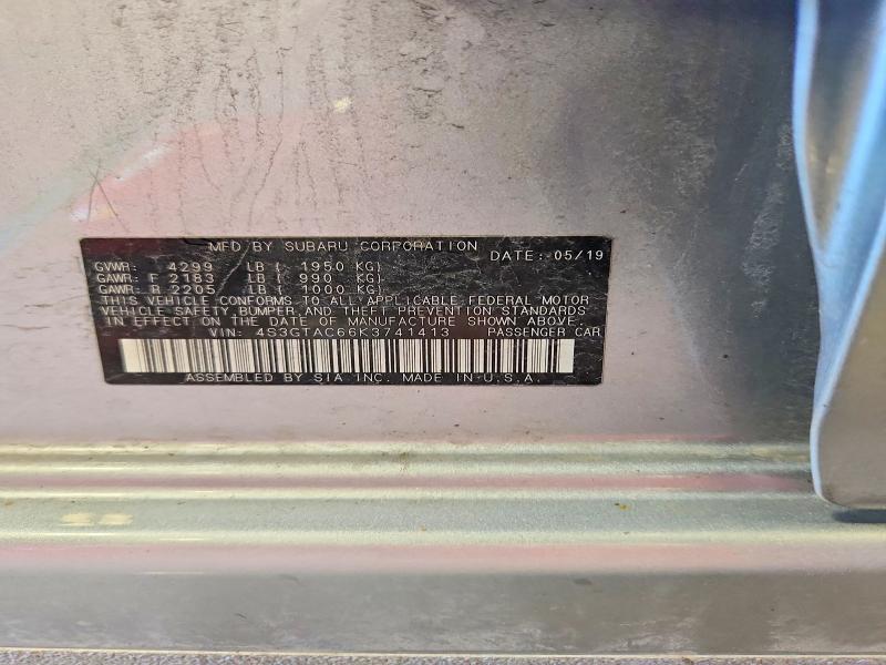 46347636 :رقم المزاد ، 4S3GTAC66K3741413 vin ، 2019 Subaru Impreza مزاد بيع