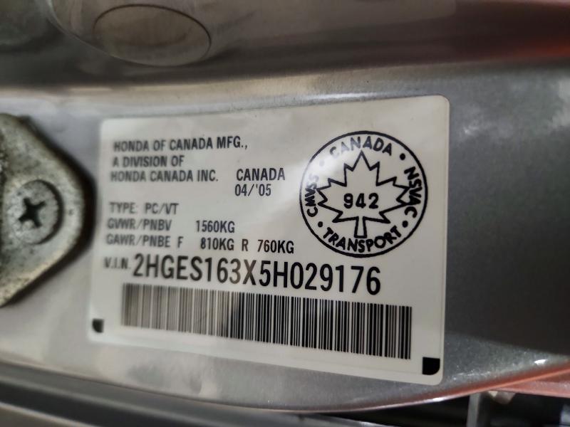 Aukcja sprzedaży 2005 Honda Civic, vin: 2HGES163X5H029176, numer aukcji: 47936486