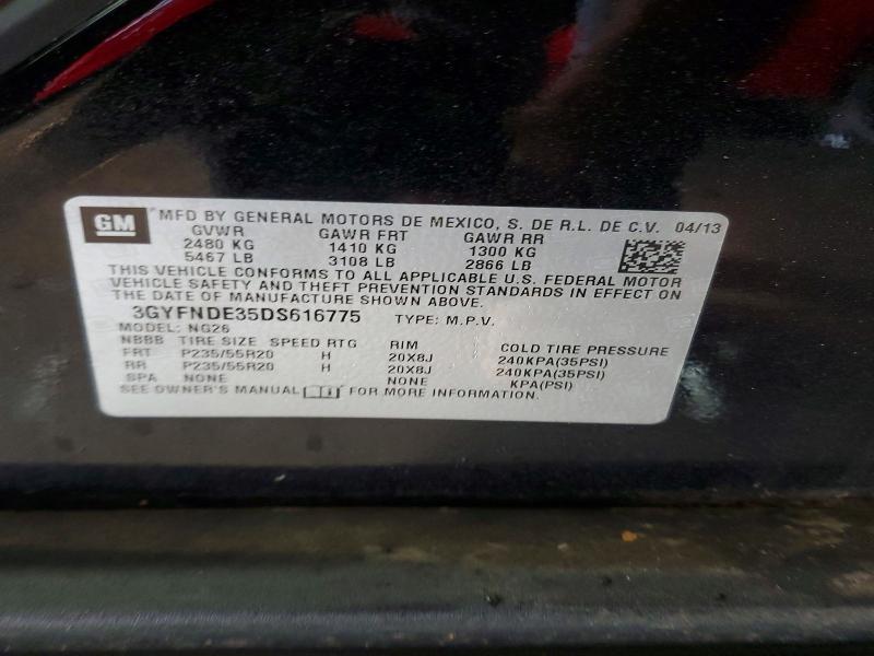 2013 Cadillac Srx მანქანა იყიდება აუქციონზე, vin: 3GYFNDE35DS616775, აუქციონის ნომერი: 78734255
