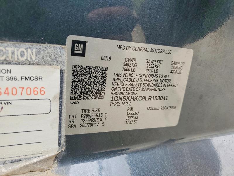 Продаж на аукціоні авто 2020 Chevrolet Suburban, vin: 1GNSKHKC9LR153041, номер лоту: 48253066