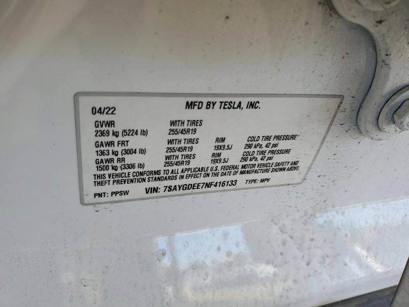Aukcja sprzedaży 2022 Tesla Model  Y, vin: 7SAYGDEE7NF416133, numer aukcji: 47814746