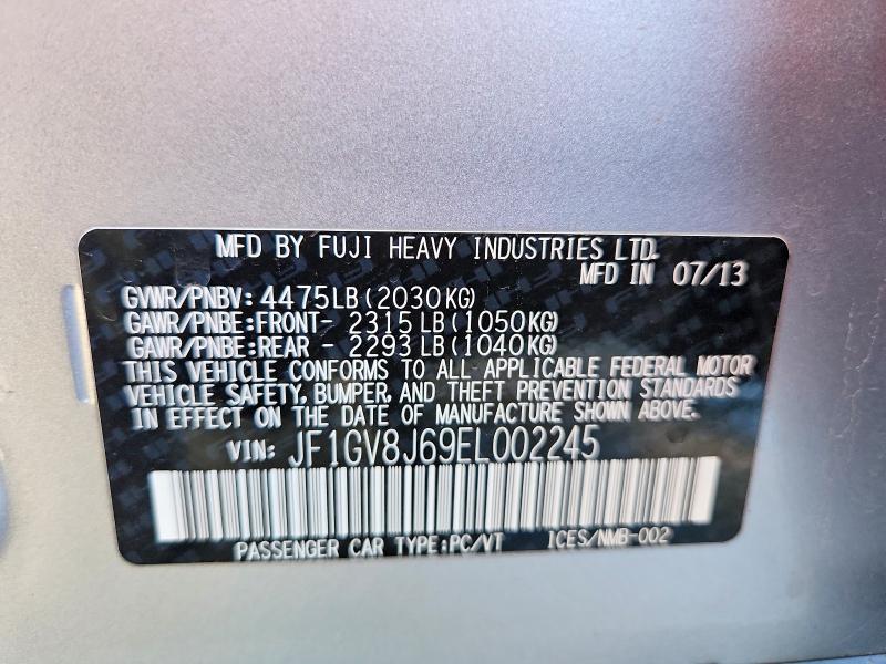 Продажа на аукционе авто 2014 Subaru Impreza, vin: JF1GV8J69EL002245, номер лота: 79315995