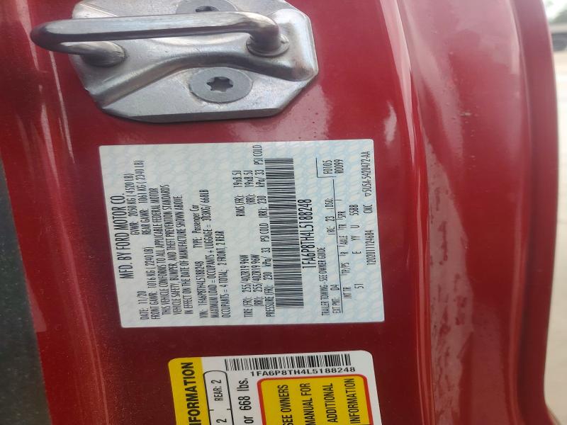 46662196 :رقم المزاد ، 1FA6P8TH4L5188248 vin ، 2020 Ford Mustang مزاد بيع