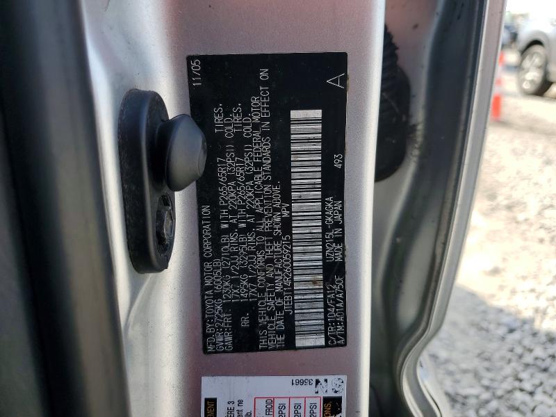 2006 Toyota 4runner მანქანა იყიდება აუქციონზე, vin: JTEBT14R260059215, აუქციონის ნომერი: 47461626
