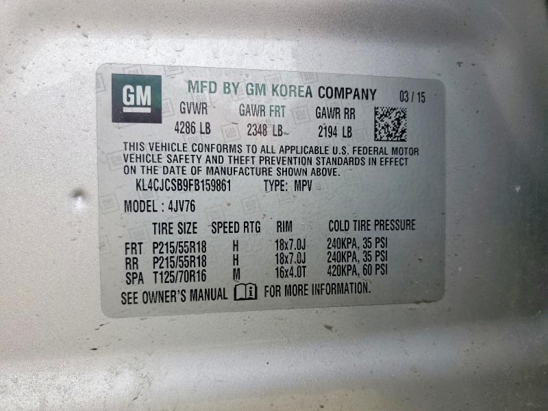 Aukcja sprzedaży 2015 Buick Encore, vin: KL4CJCSB9FB159861, numer aukcji: 47515686