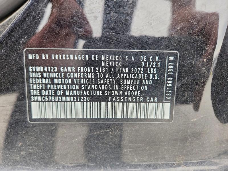 Продажа на аукционе авто 2021 Volkswagen Jetta, vin: 3VWC57BU3MM037230, номер лота: 47900036