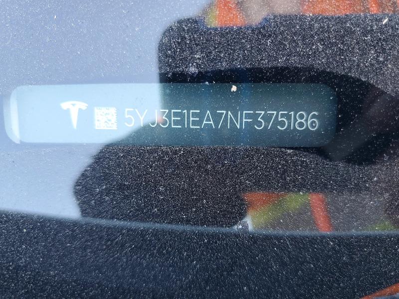 Aukcja sprzedaży 2022 Tesla Model 3, vin: 5YJ3E1EA7NF375186, numer aukcji: 47018276