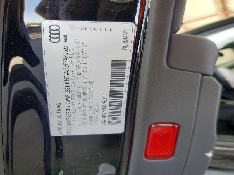 2021 Audi A4 მანქანა იყიდება აუქციონზე, vin: WAUABAF40MA056919, აუქციონის ნომერი: 47194256