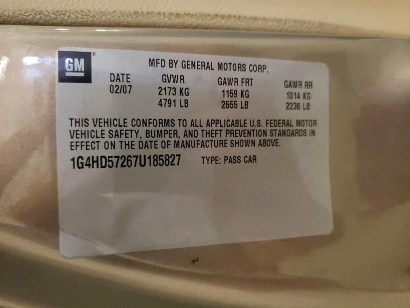 2007 Buick Lucerne მანქანა იყიდება აუქციონზე, vin: 1G4HD57267U185827, აუქციონის ნომერი: 79201855