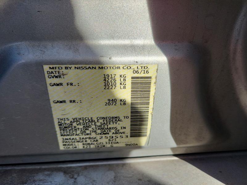 Продажа на аукционе авто 2016 Nissan Altima, vin: 1N4AL3AP8GC259553, номер лота: 79988385