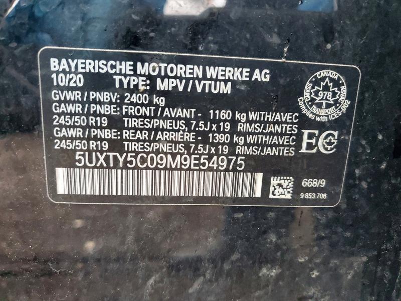 78265105 :رقم المزاد ، 5UXTY5C09M9E54975 vin ، 2021 Bmw X3 مزاد بيع