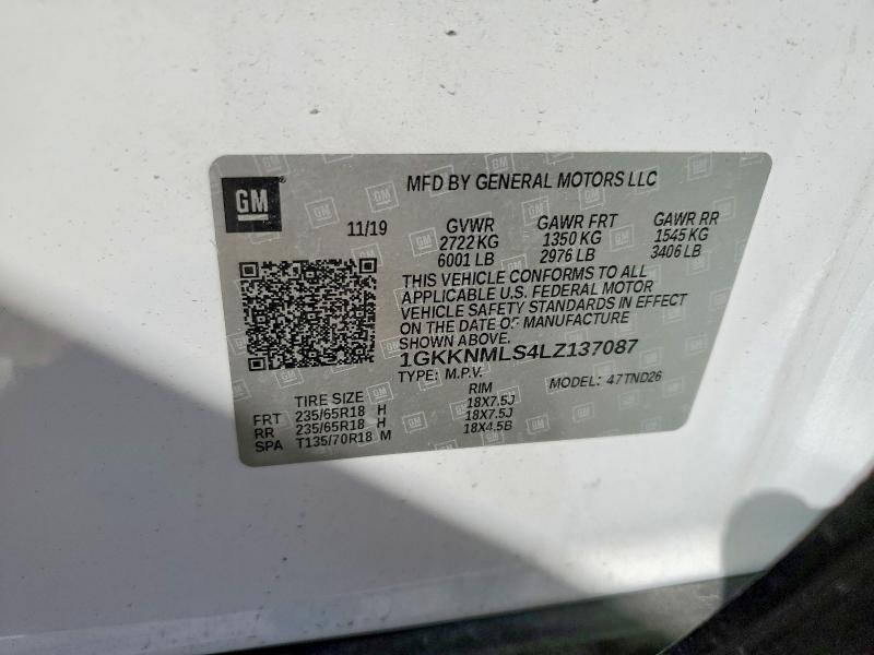 2020 Gmc Acadia მანქანა იყიდება აუქციონზე, vin: 1GKKNMLS4LZ137087, აუქციონის ნომერი: 45819766