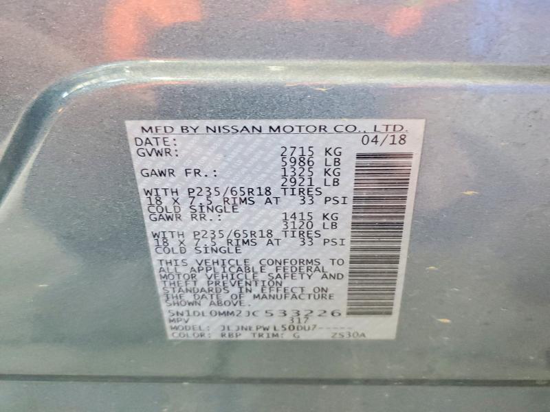 Aukcja sprzedaży 2018 Infiniti Qx60, vin: 5N1DL0MM2JC533226, numer aukcji: 47434406