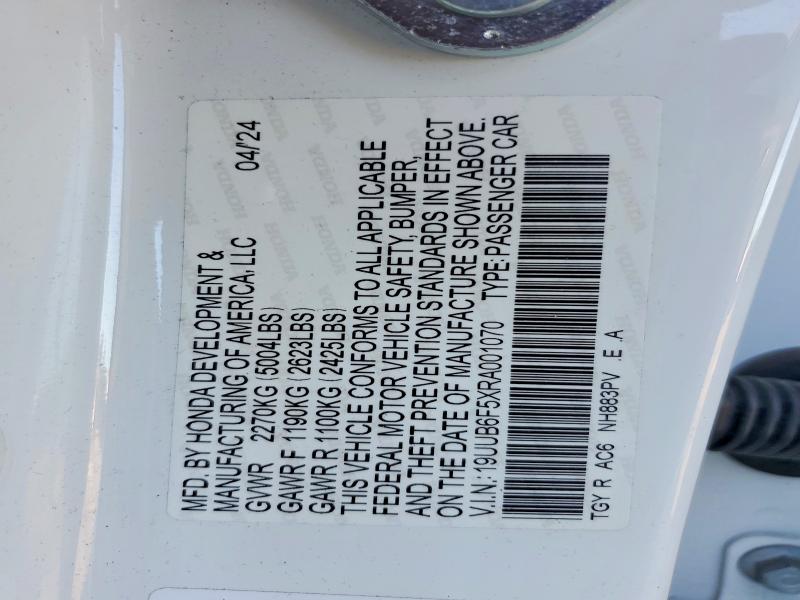 2024 Acura Tlx მანქანა იყიდება აუქციონზე, vin: 19UUB6F5XRA001070, აუქციონის ნომერი: 41909436