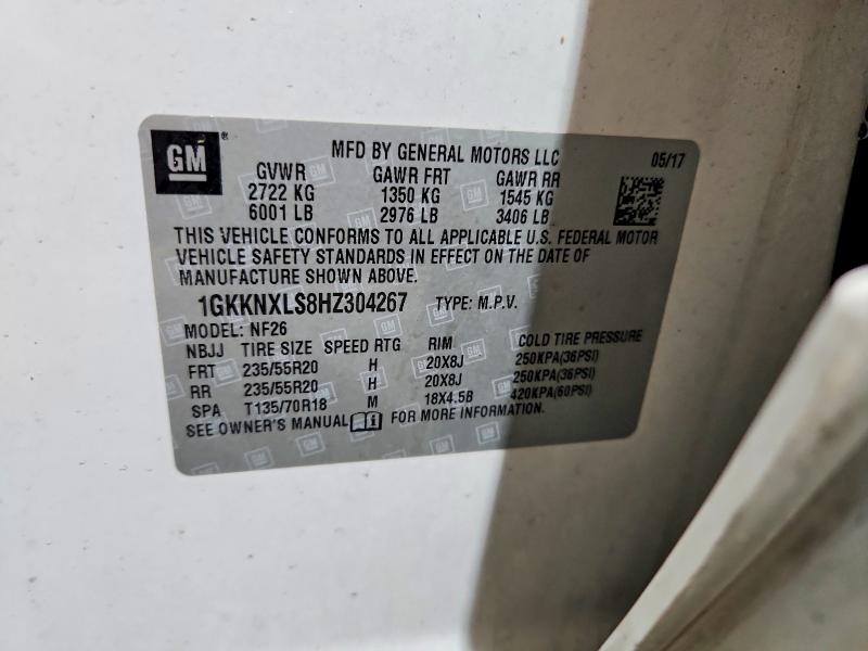 Aukcja sprzedaży 2017 Gmc Acadia, vin: 1GKKNXLS8HZ304267, numer aukcji: 47162706