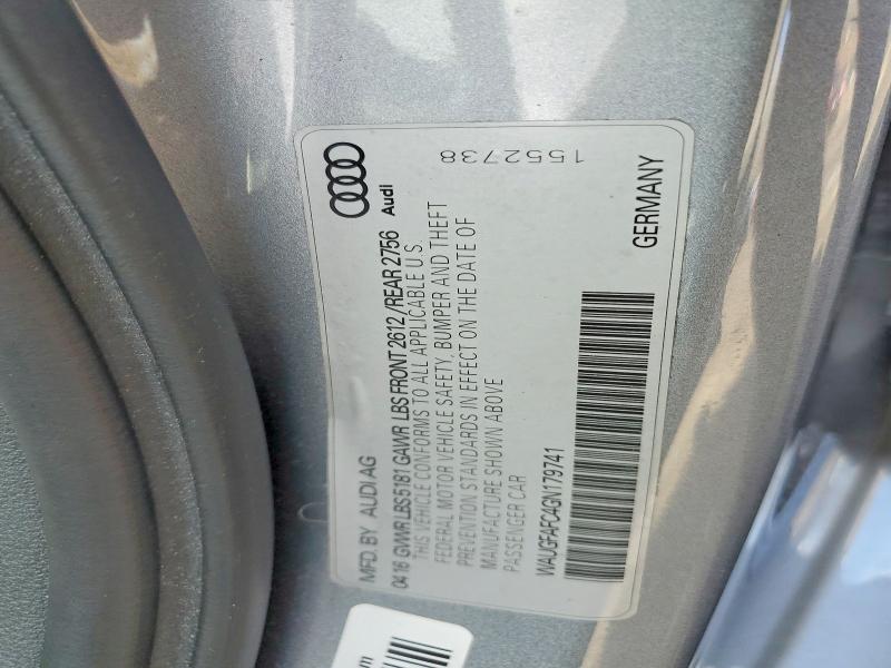 Продаж на аукціоні авто 2016 Audi A6, vin: WAUGFAFC4GN179741, номер лоту: 47025426