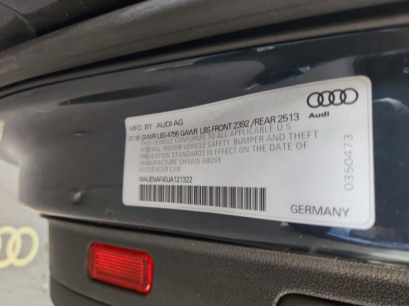 79088575 :رقم المزاد ، WAUENAF40JA121322 vin ، 2018 Audi A4 مزاد بيع