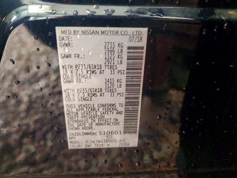 46003896 :رقم المزاد ، 5N1DL0MM6KC510601 vin ، 2019 Infiniti Qx60 مزاد بيع