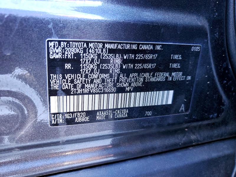 Aukcja sprzedaży 2025 Toyota Rav4, vin: 2T3H1RFV8SC316690, numer aukcji: 46644576