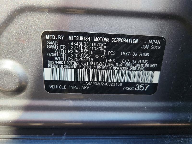 Продаж на аукціоні авто 2018 Mitsubishi Outlander Sport, vin: JA4AP3AU2JU023156, номер лоту: 78503975