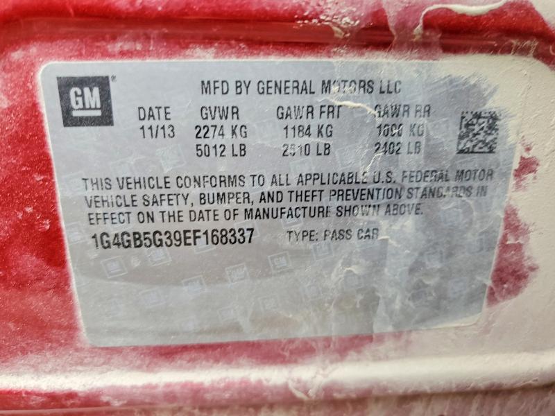 90597315 :رقم المزاد ، 1G4GB5G39EF168337 vin ، 2014 Buick Lacrosse مزاد بيع