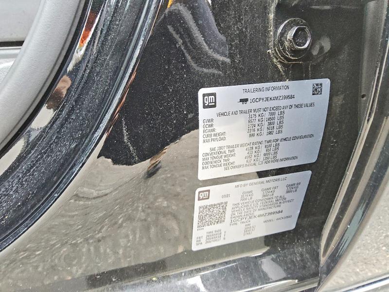 2021 Chevrolet Silverado მანქანა იყიდება აუქციონზე, vin: 1GCPYJEK4MZ399584, აუქციონის ნომერი: 45953946