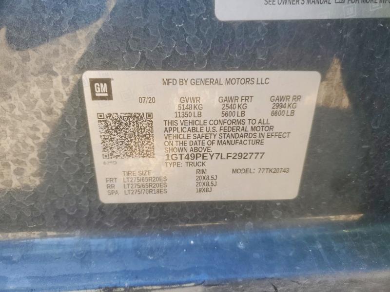 Продажа на аукционе авто 2020 Gmc Sierra, vin: 1GT49PEY7LF292777, номер лота: 79059095