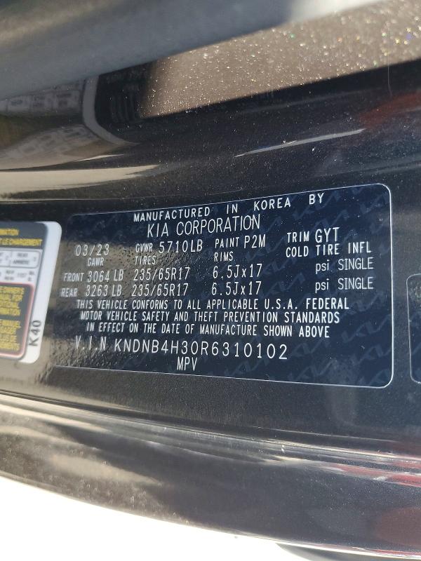 47246636 :رقم المزاد ، KNDNB4H30R6310102 vin ، 2024 Kia Carnival مزاد بيع