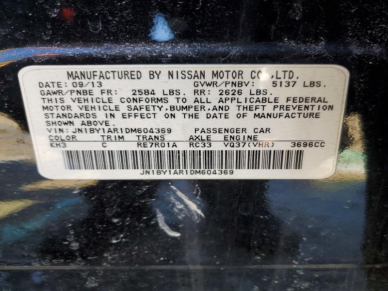 41620566 :رقم المزاد ، JN1BY1AR1DM604369 vin ، 2013 Infiniti M37 مزاد بيع