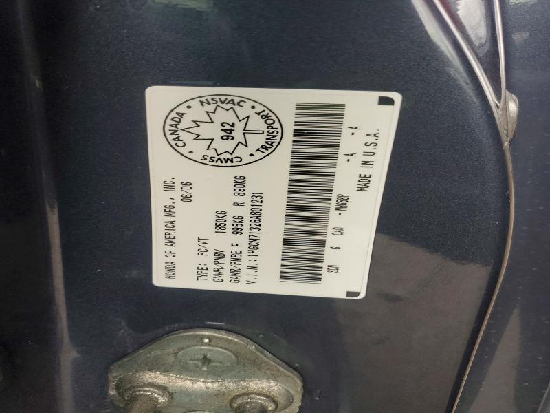 Aukcja sprzedaży 2006 Honda Accord, vin: 1HGCM71326A801231, numer aukcji: 46309786