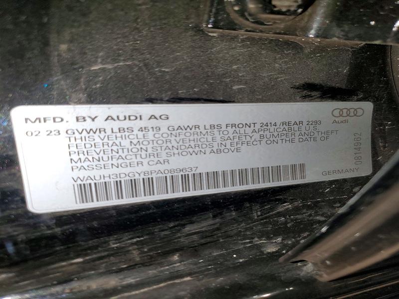 Aukcja sprzedaży 2023 Audi S3, vin: WAUH3DGY8PA089637, numer aukcji: 47789616
