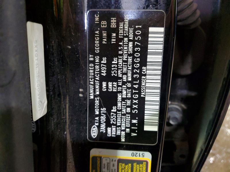 45814026 :رقم المزاد ، 5XXGT4L32GG037501 vin ، 2016 Kia Optima مزاد بيع