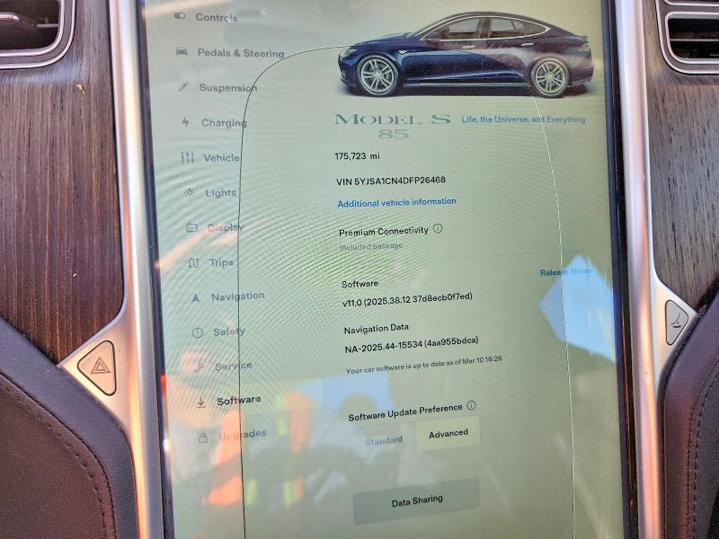 45665926 :رقم المزاد ، 5YJSA1CN4DFP26468 vin ، 2013 Tesla Model S مزاد بيع