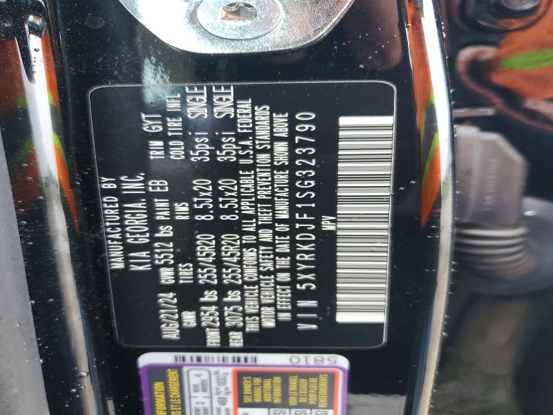 Aukcja sprzedaży 2025 Kia Sorento, vin: 5XYRKDJF1SG323790, numer aukcji: 79813175