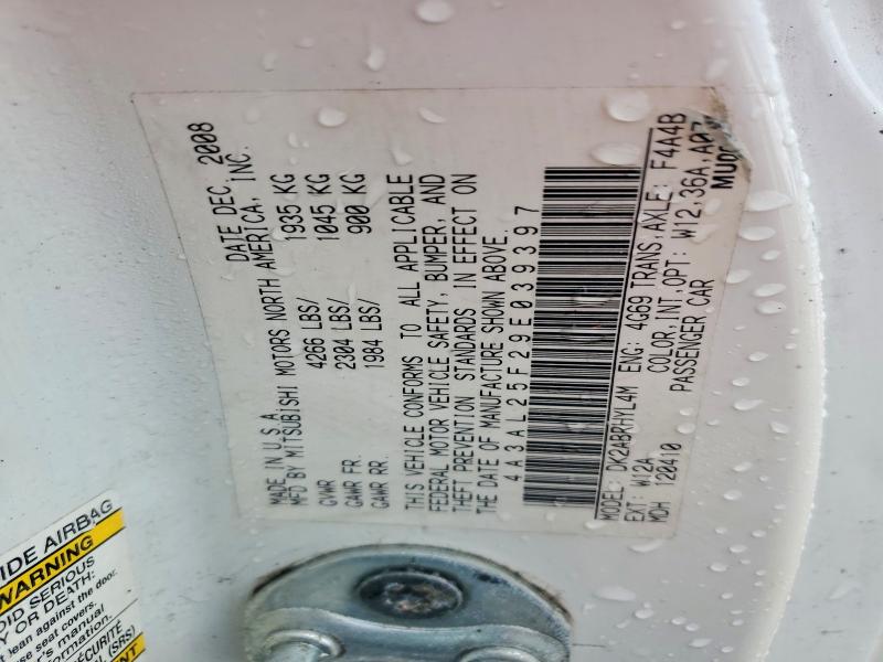 Продаж на аукціоні авто 2009 Mitsubishi Eclipse, vin: 4A3AL25F29E039397, номер лоту: 42053036