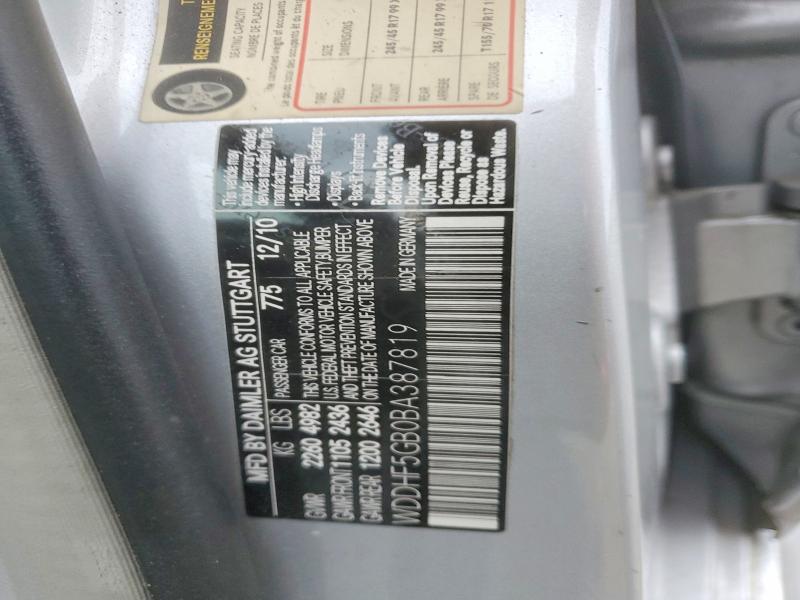 Продаж на аукціоні авто 2011 Mercedes-benz E, vin: WDDHF5GB0BA387819, номер лоту: 45510116