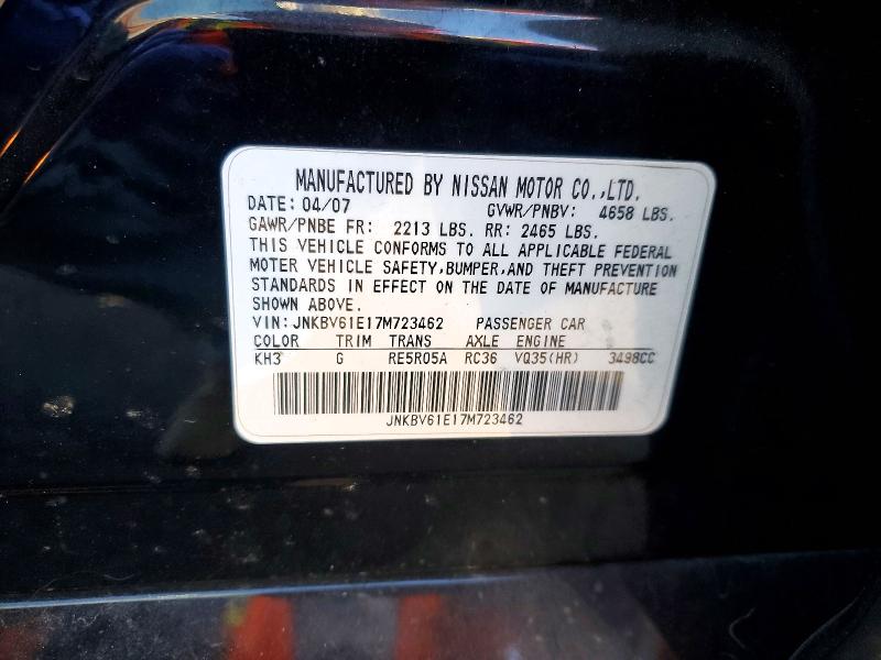 Aukcja sprzedaży 2007 Infiniti G35, vin: JNKBV61E17M723462, numer aukcji: 79416445