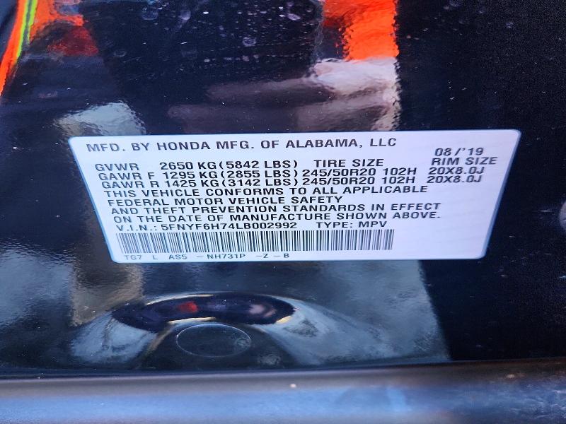 Продаж на аукціоні авто 2020 Honda Pilot, vin: 5FNYF6H74LB002992, номер лоту: 45634146