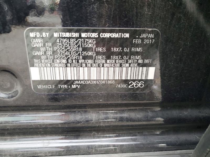 48190636 :رقم المزاد ، JA4AD3A3XHZ041868 vin ، 2017 Mitsubishi Outlander مزاد بيع