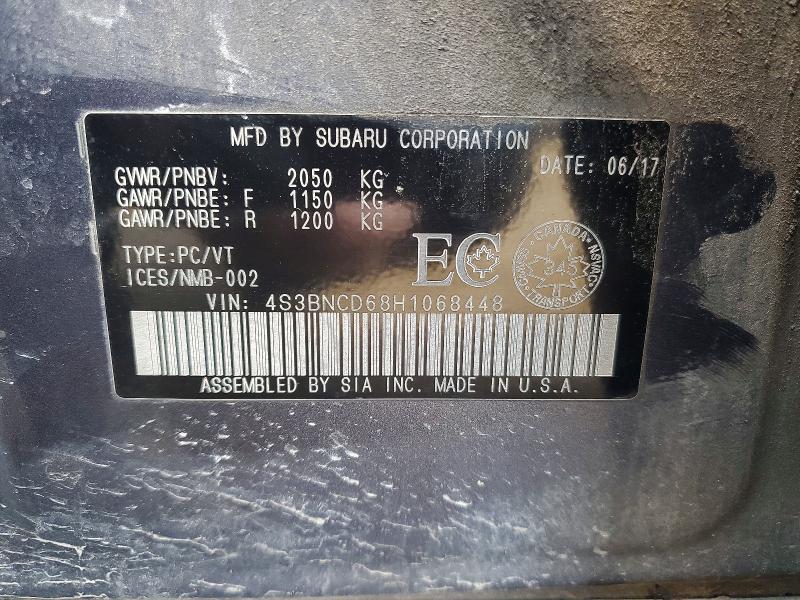 2017 Subaru Legacy მანქანა იყიდება აუქციონზე, vin: 4S3BNCD68H1068448, აუქციონის ნომერი: 46462486
